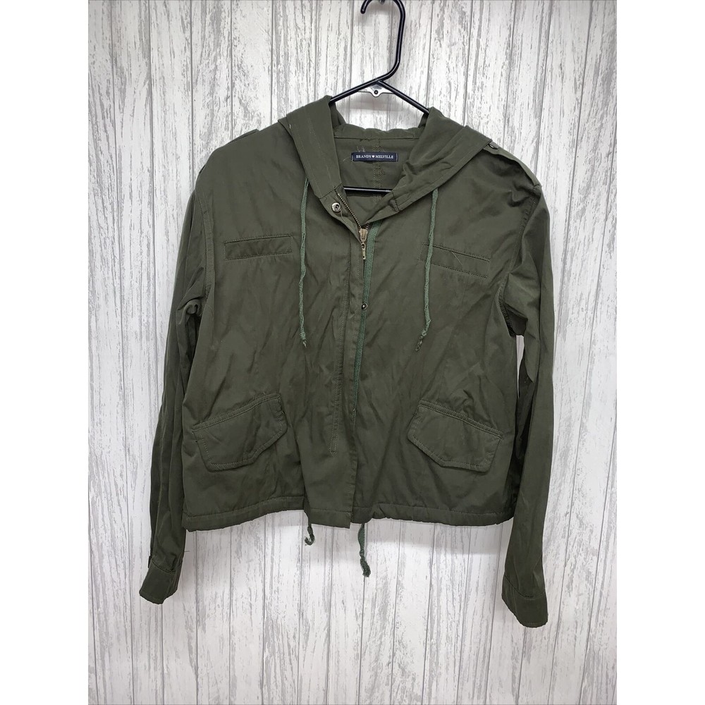 Womens One Size Brandy Melville Utility Jacket Green EUC